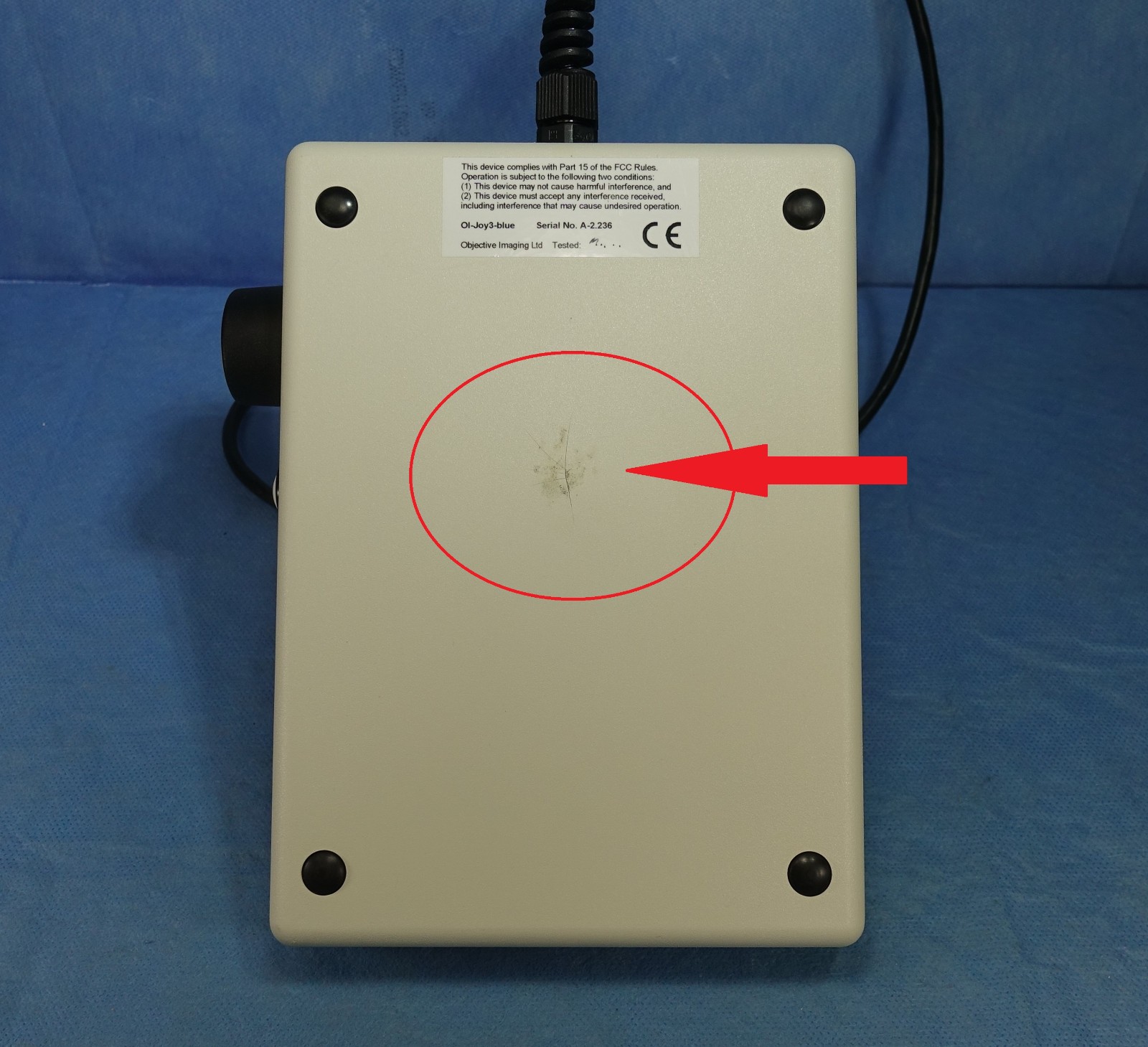 MBF Bioscience Stage Joystick, P/N - OI-Joy3-Blue.