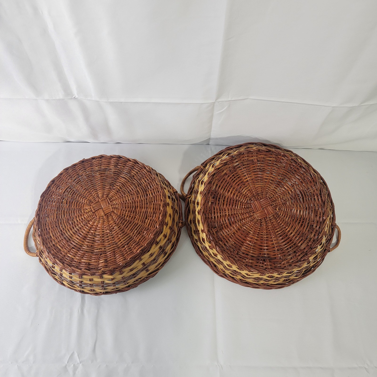Woven Wicker 11" Multi-Purpose. Baskets Set of 2