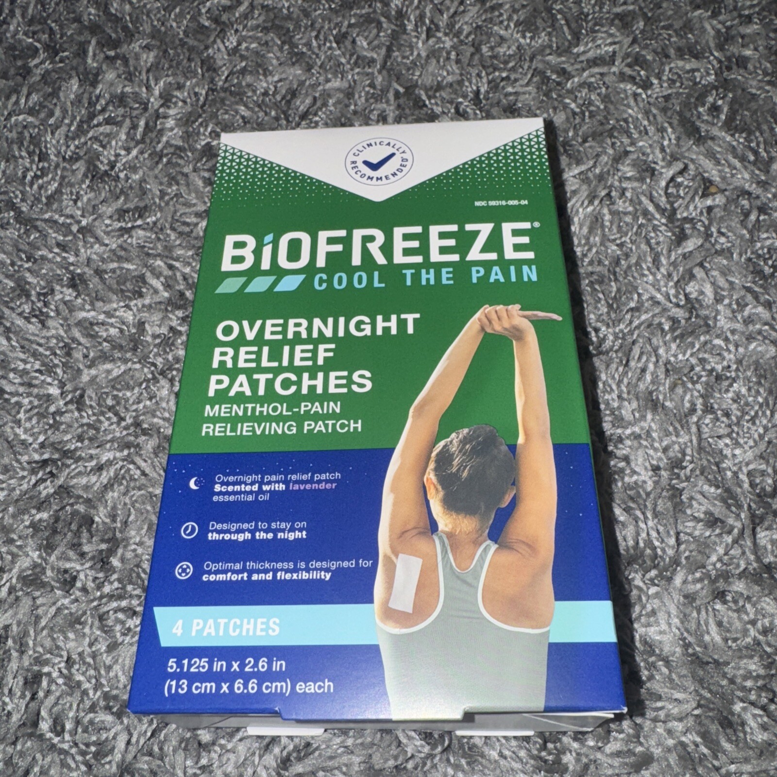 Biofreeze Overnight Pain Relief Patches Joint and Muscle Pain Relief 4 Patches