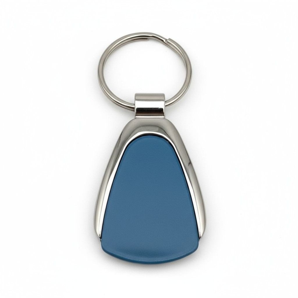 Premium Blue & Silver Metal Keychain Accessory