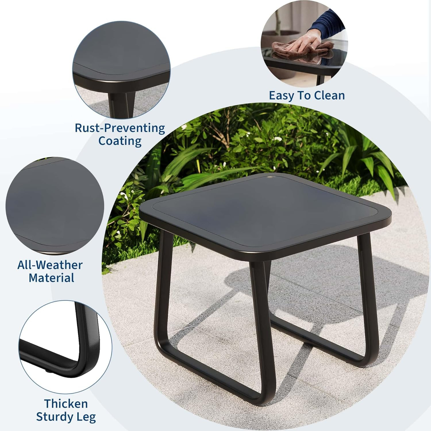 3 Piece Outdoor Rocking Bistro Set, Textilene Fabric Small Patio Furniture Set w
