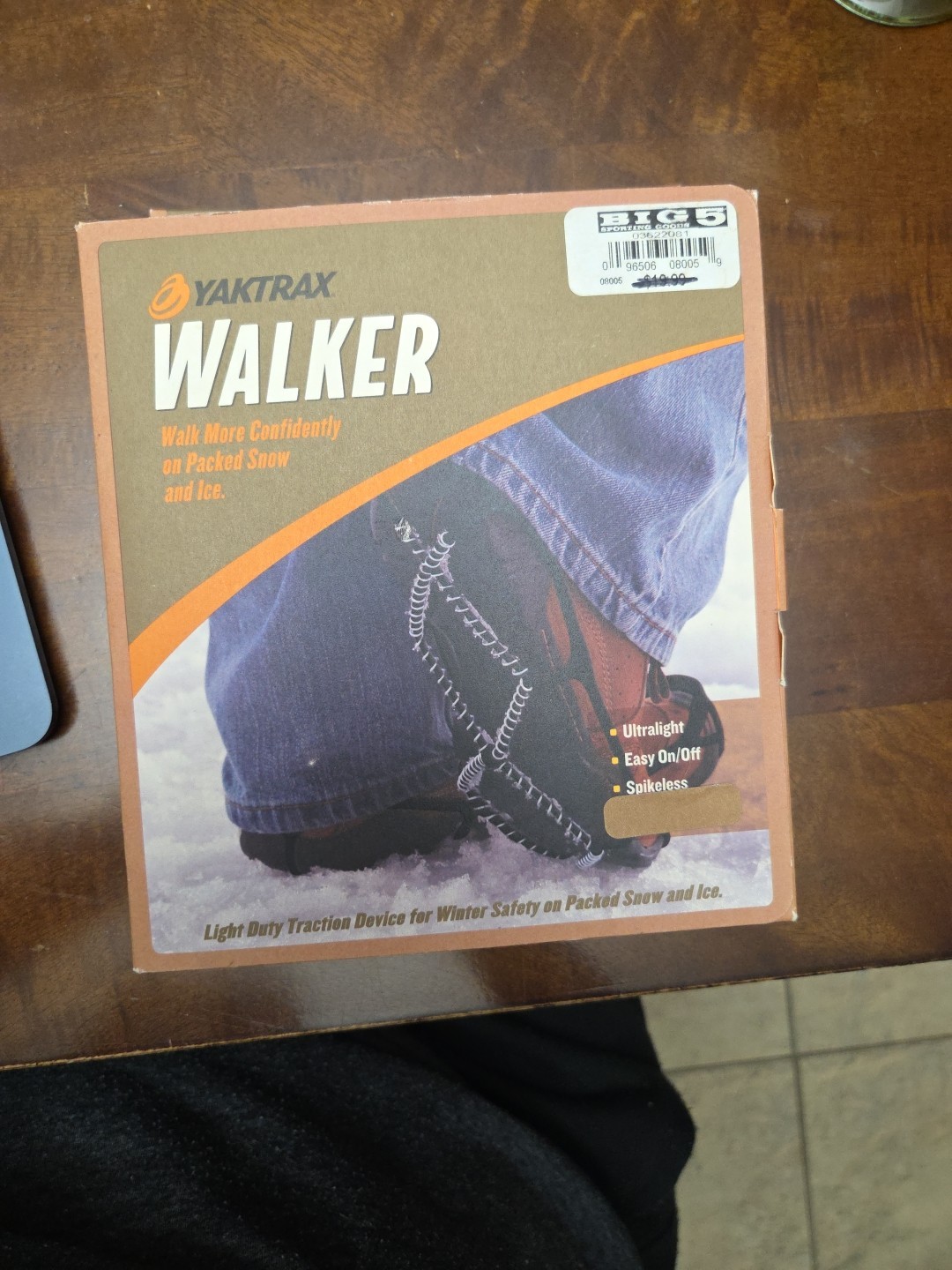 New Yaktrax Walker Slip On Shoe Traction For Snow & Ice Black Unisex Large