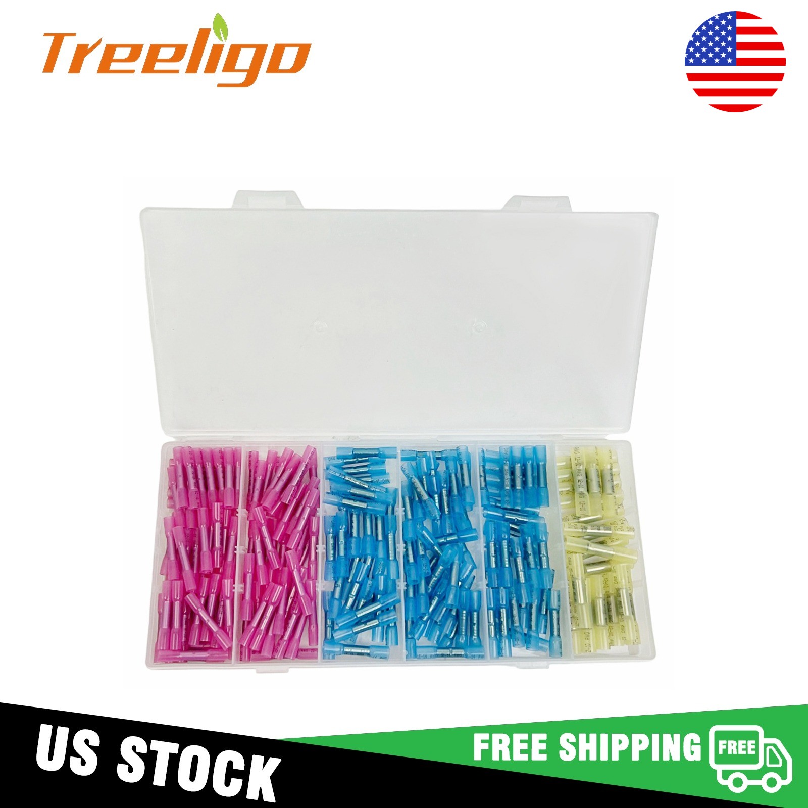 400/200x Heat Shrink Butt Wire Connectors 22-10AWG Male Female Crimp Terminals