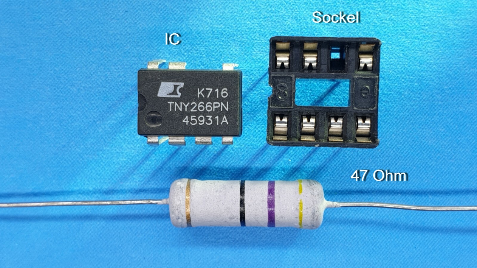 TNY266PN Plus Resistor 47 Ohm Resistor 3 Watts + Socket