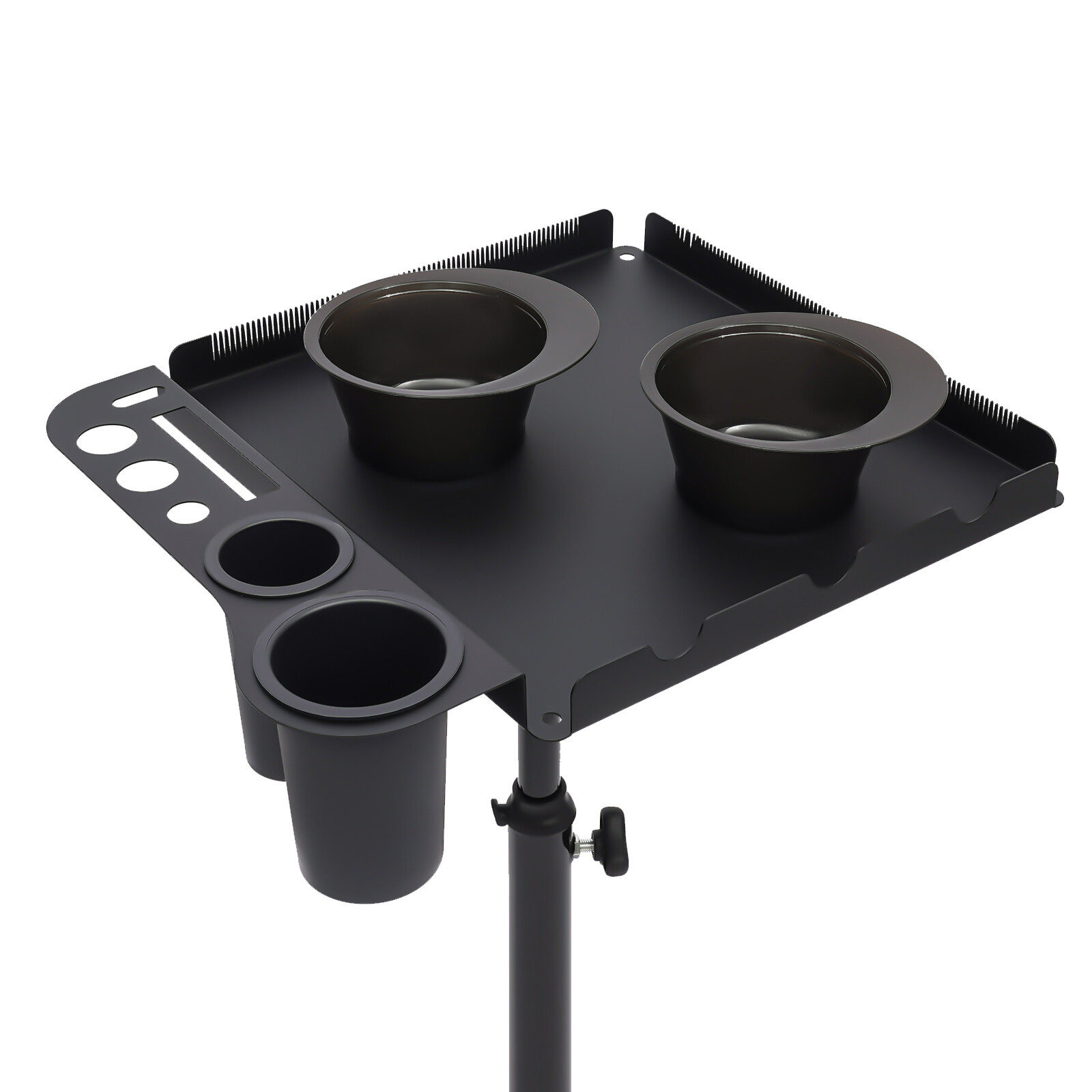 Salon Rolling Tray Beauty Hair Stylist Storage Mobile Trolley Cart with 2 Bowls