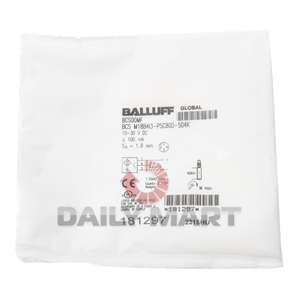 New In Box BALLUFF BCS00MF BCS M18B4I3-PSC80D-S04K Capacitive Sensor