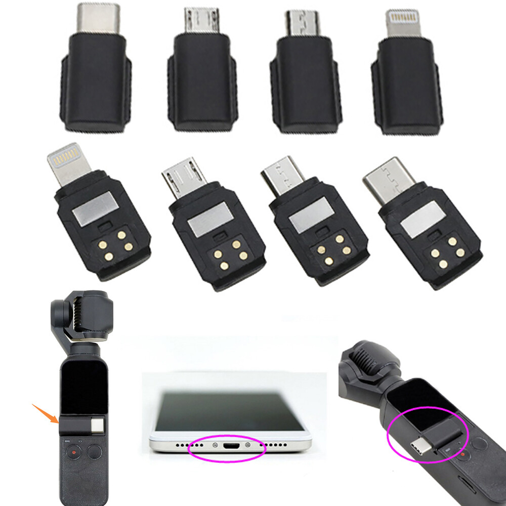 For DJI Osmo Pocket 2 USB-C Adapter Connect for iphone or Android Data Connector
