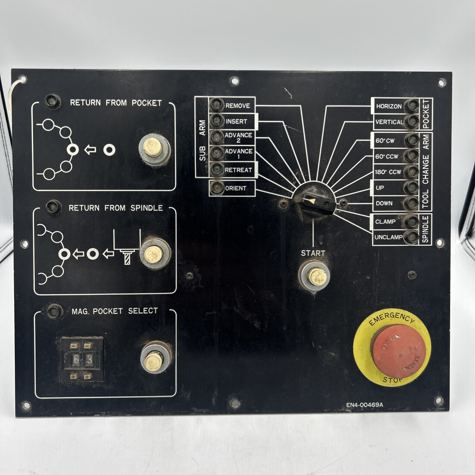Omron CNC Tool Changer Control Panel Assembly EN4-00469A Rotary Switch Board