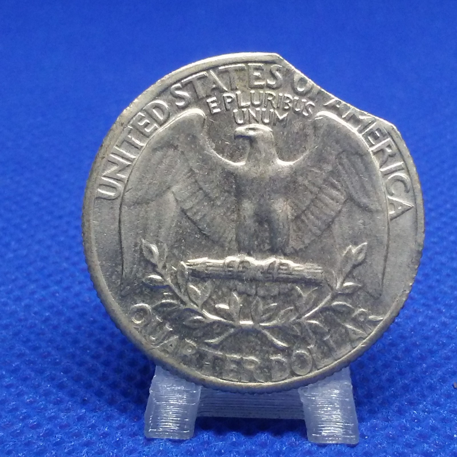 1967 Washington 25 Cent Clipped Planchet