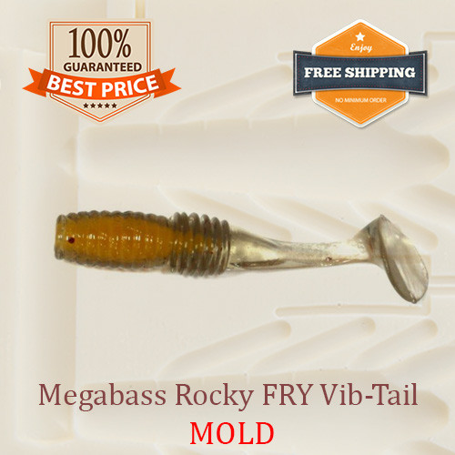Rocky FRY Vib-Tail Shad Fishing Mold Lure Bait Soft Plastic 38 mm