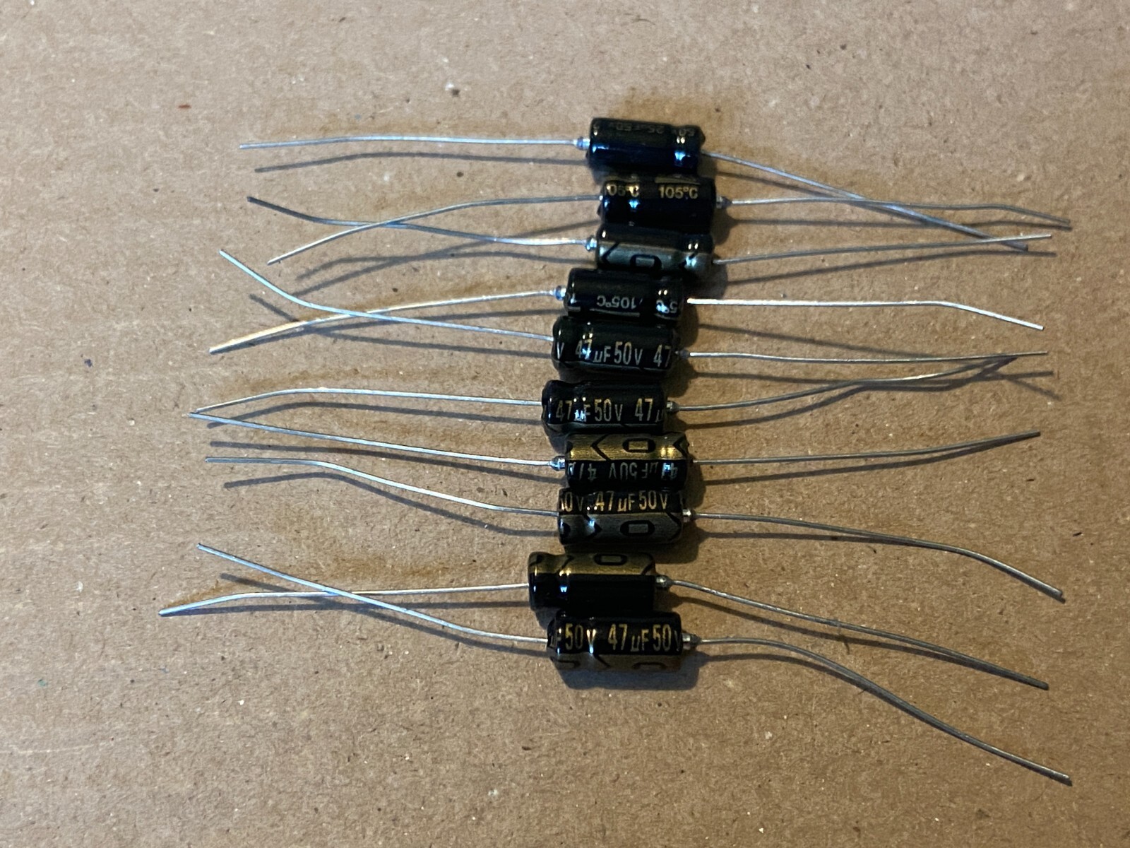 10 New Supertech 47 uf 50v Axial Capacitors Guitar Tube Amp & Stereo Caps (Qty