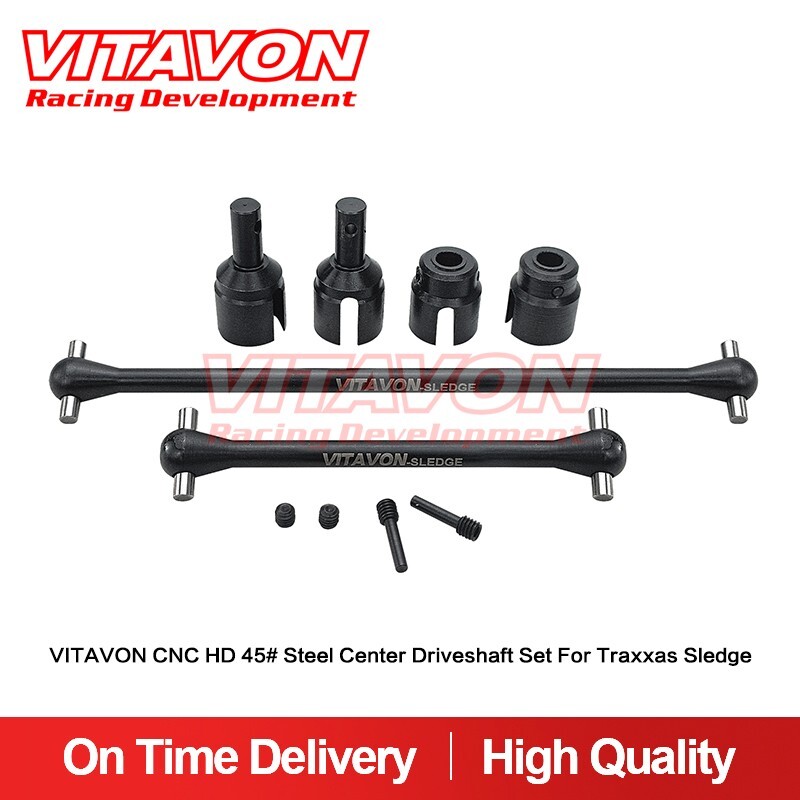 Vitavon CNC HD 45# Steel Center Driveshaft Set For Traxxas Sledge