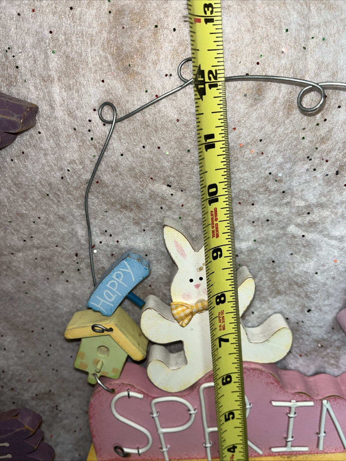 2 Easter/Spring Wall Hanging Decorations Wooden - Welcome Bunny & Spring Decor