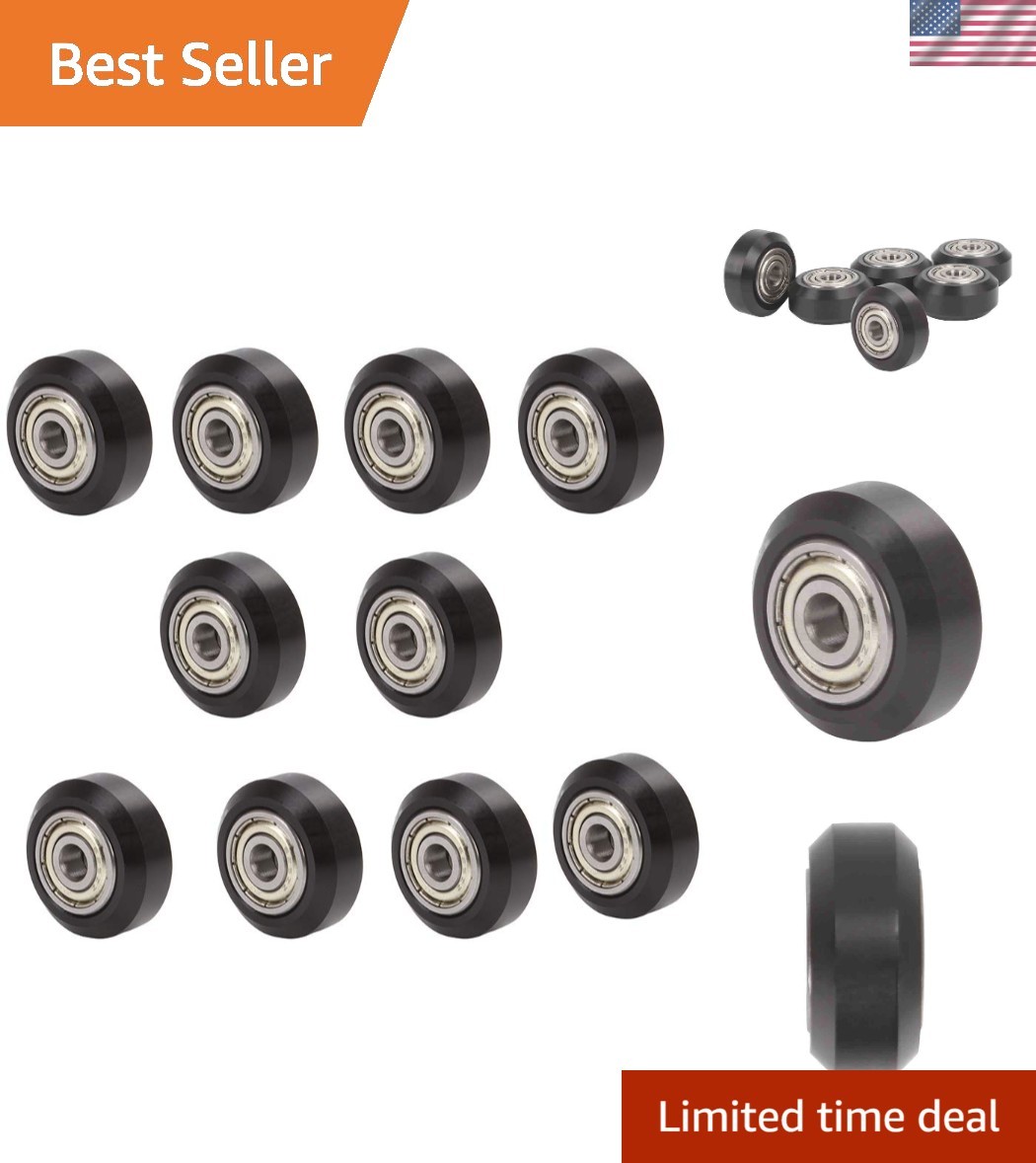 Durable 24mm Plastic Pulleys for 3D Printers - Pack of 10, Low Noise Operation