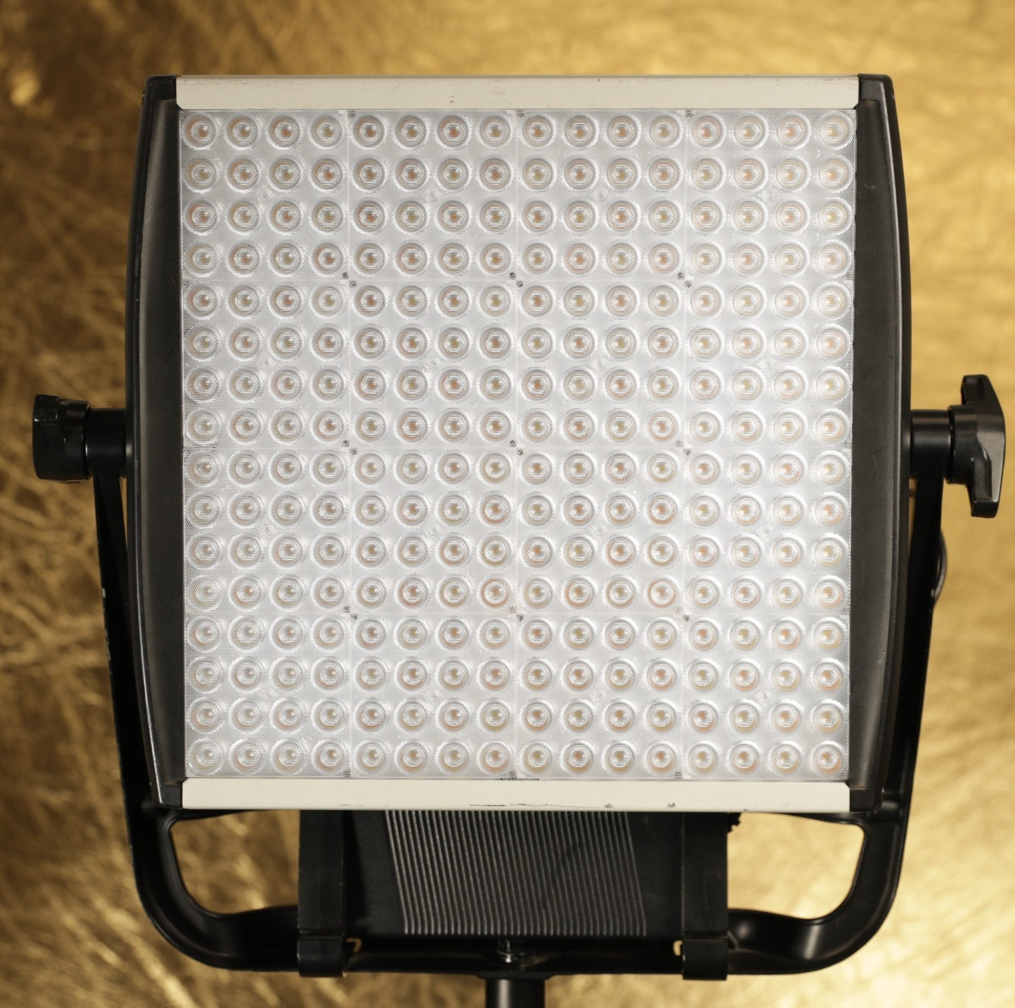 Litepanels Astra 1x1 Bi-Color Fixture with yoke, Gold Mount, Gels.