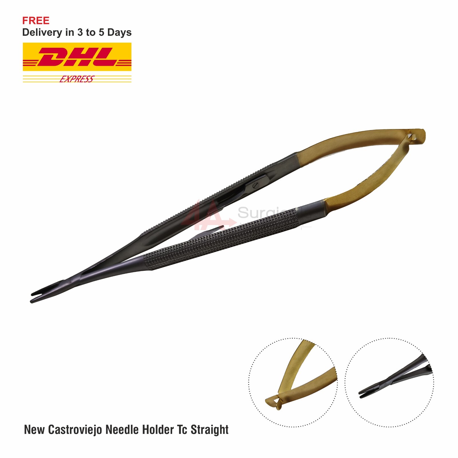 4A New Castroviejo Needle Holder Tc Straight