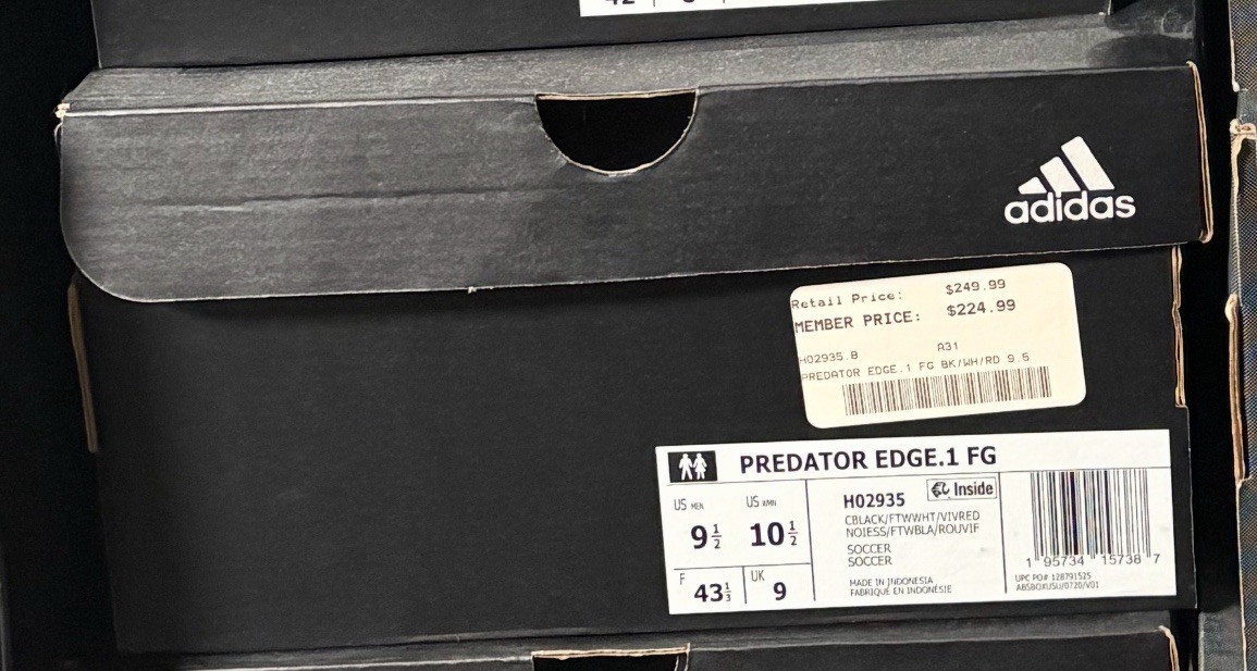 Predator Edge .1 FG - Black/White/Red *H02935*