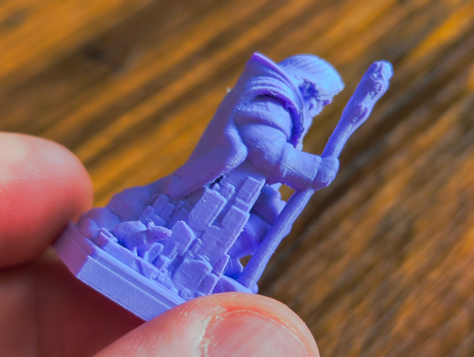 38mm Wizard Miniature with Staff Tabletop RPG