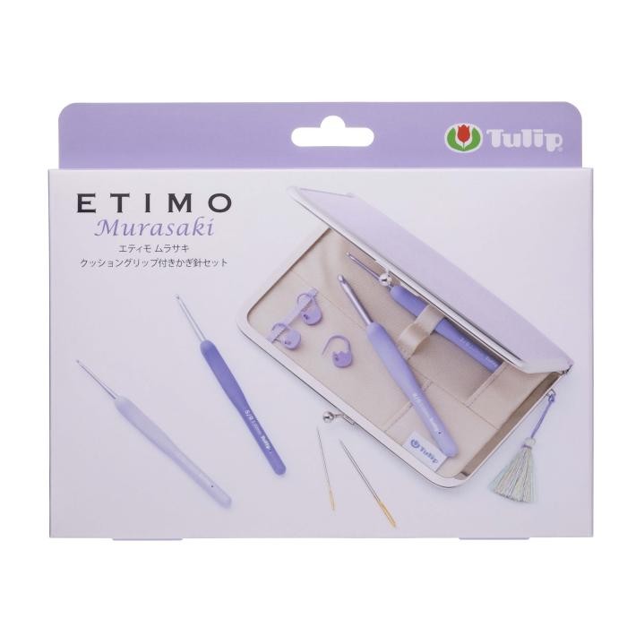 Japan NEW Tulip Etimo Murasaki Crochet Hook Set Cushion Grip TEM-001