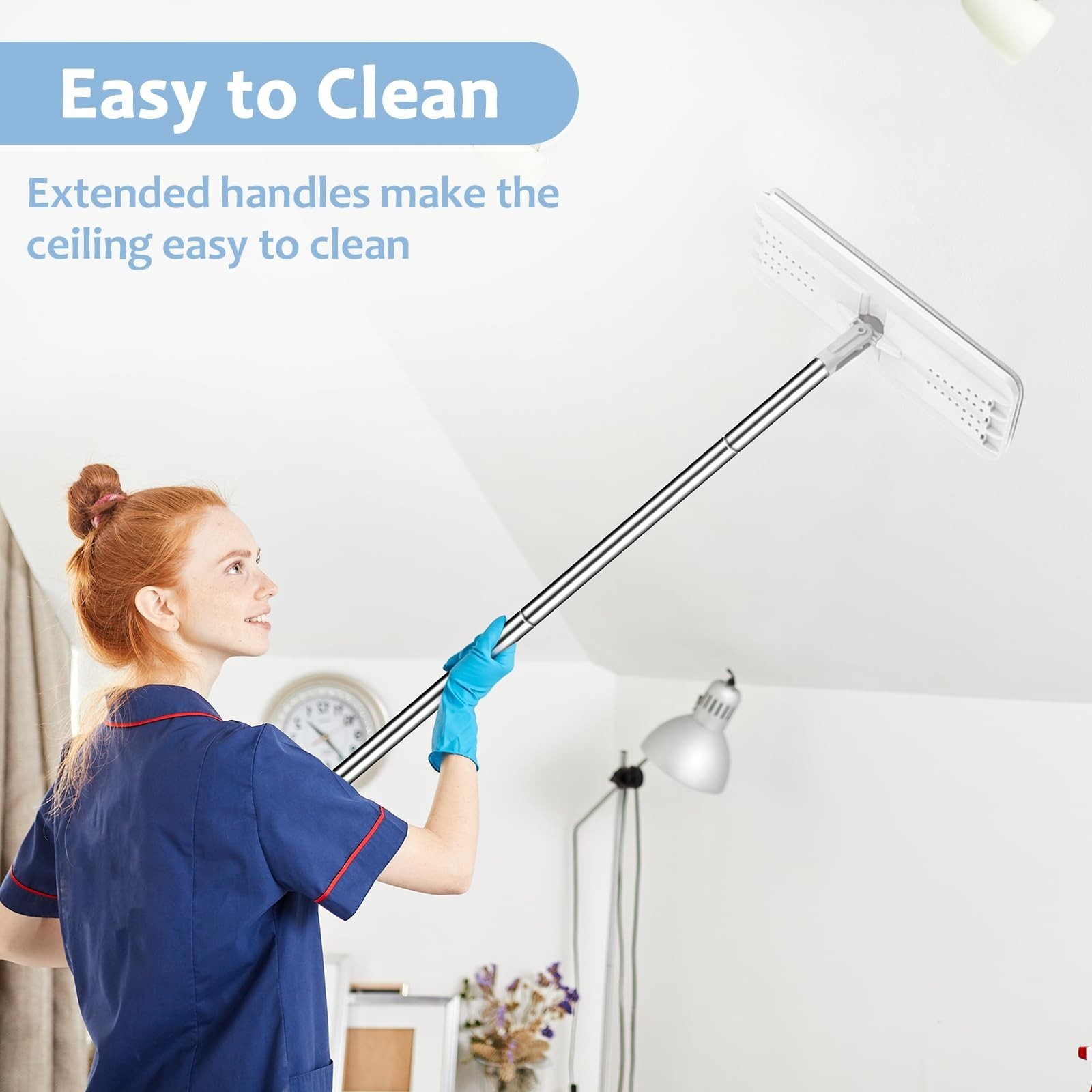 Mop Handle Extension Rods, for Extending Flat Mop, Mop Replacement Handle, Ad...