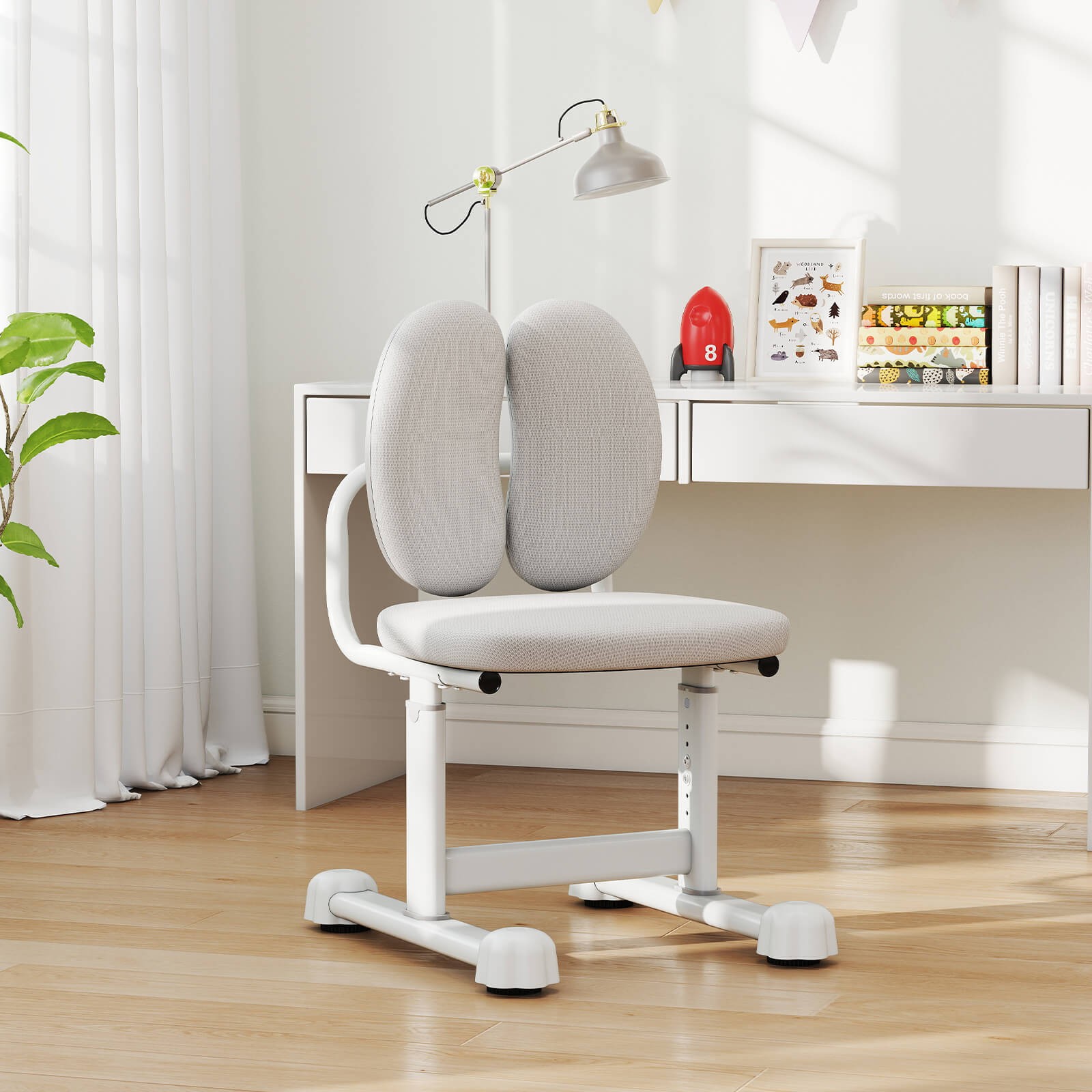 Kids Desk Chair w/Double Back Support Adjustable Height Upholstered Computer