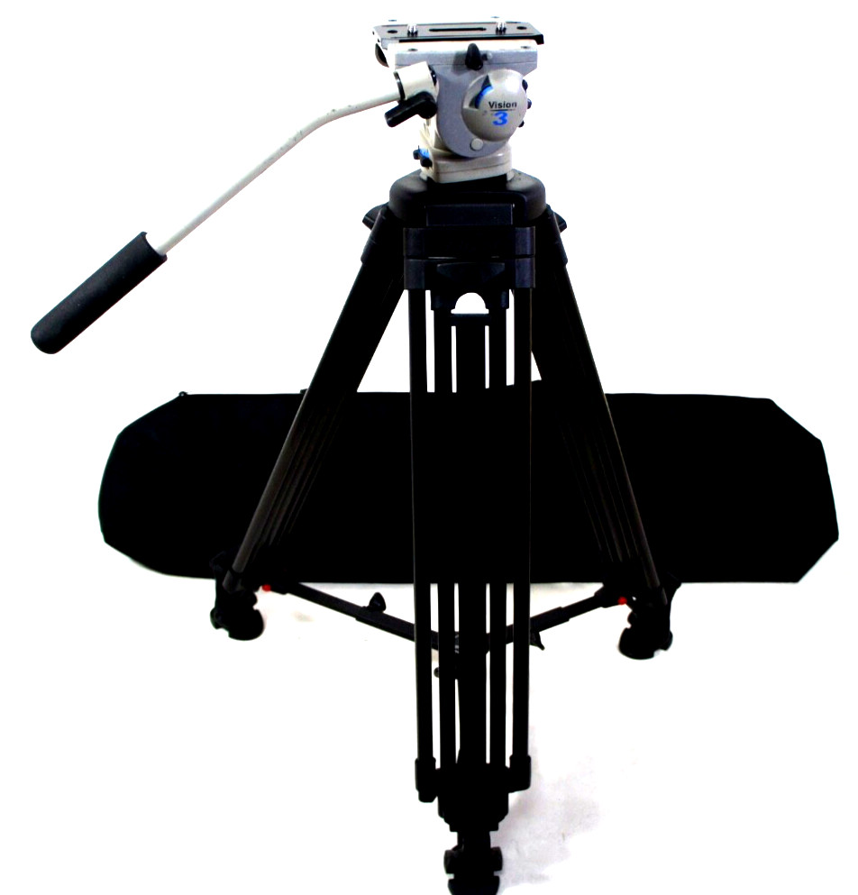 VINTEN VISION 3 PRO PAN BAR PLATE KN MIDSPR CF CARBON TRIPOD BAG SERVICED 38 Lbs