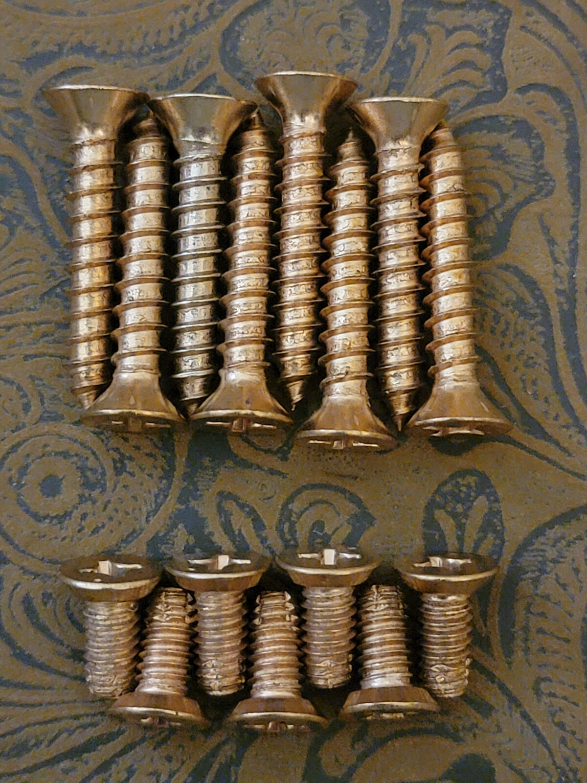 Satin Brass #12 x 1-1/4" Wood & #12-24 x 1/2" Metal Door Hinge Screw Packs #6 ღ
