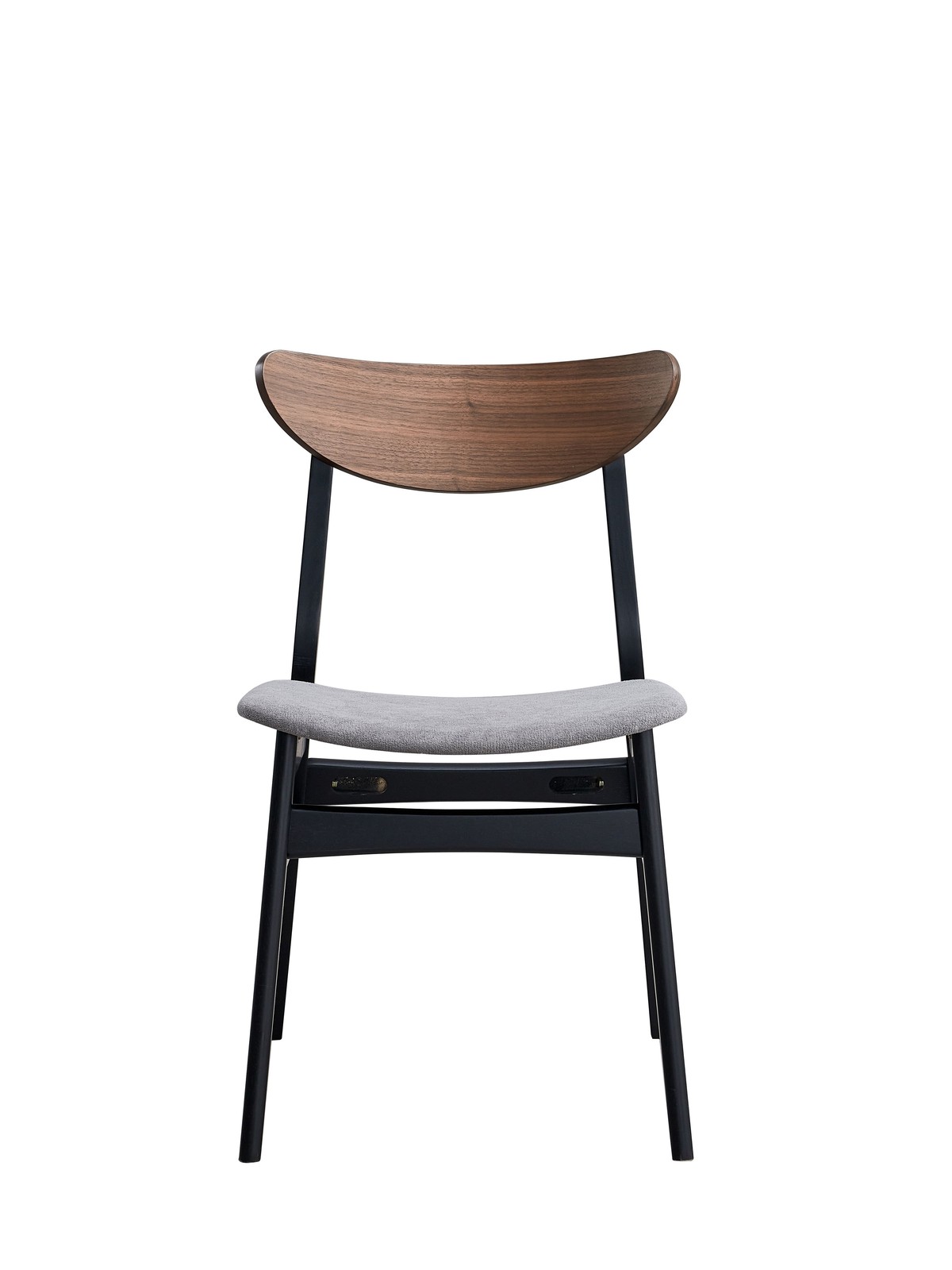 Rebi Gray Linen, Walnut & Black Finish Side Chair