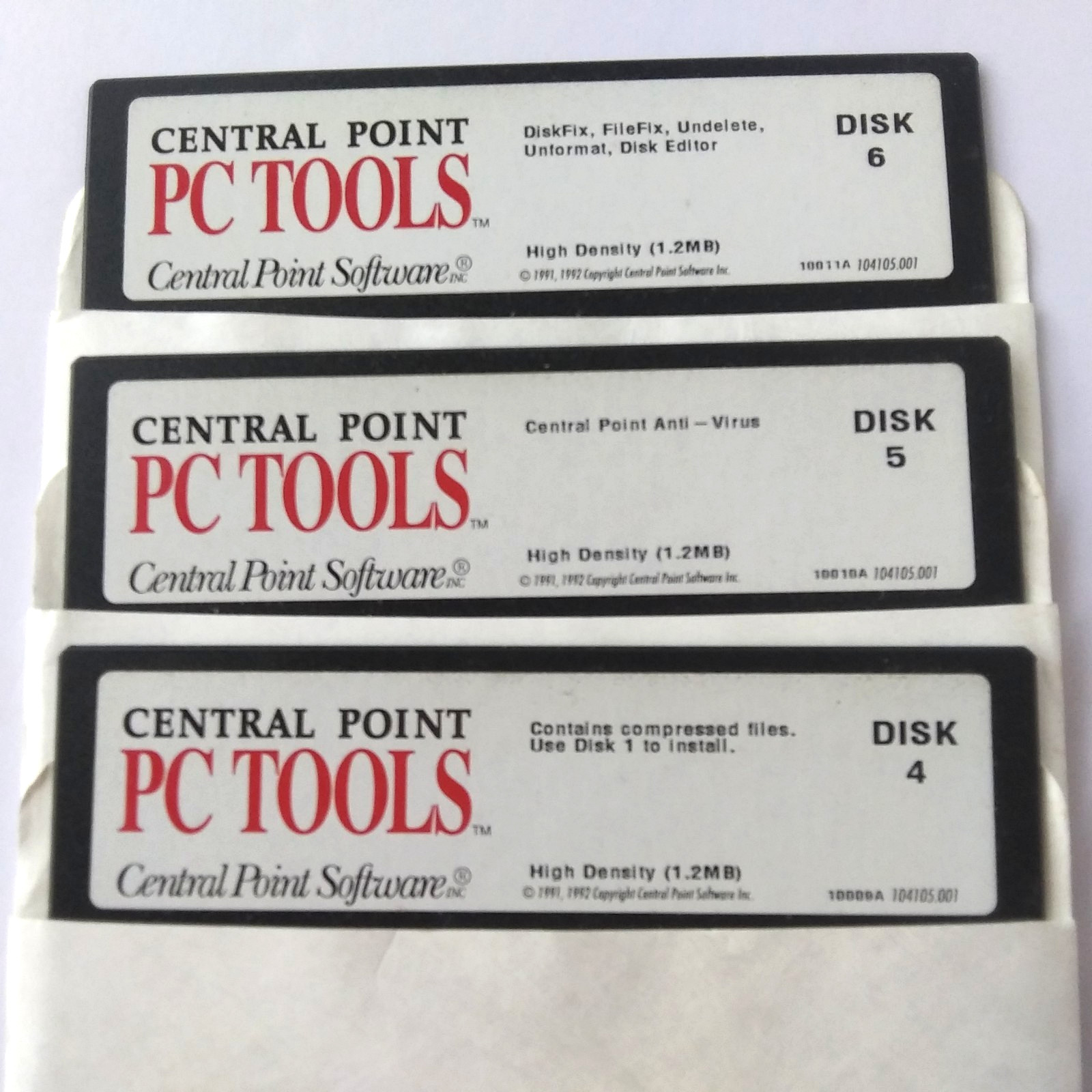 Central Point PC Tools Anti Virus DOS 5.25 Floppy Disk Lot Disk 1 2 4 5 6