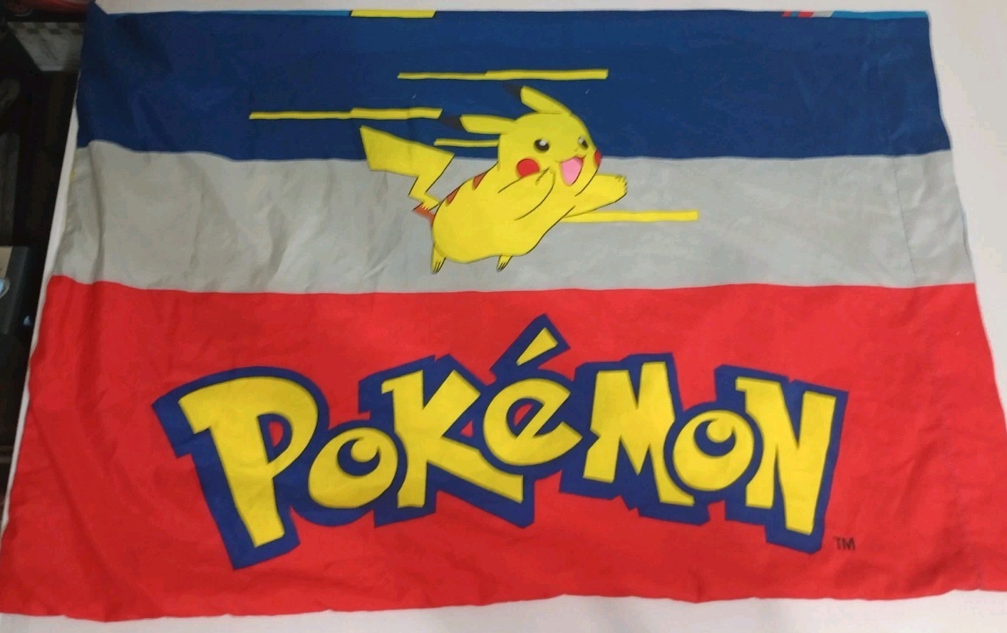 Pokemon Pikachu Pillowcase Blue Yellow Red Kids TV Show Anime