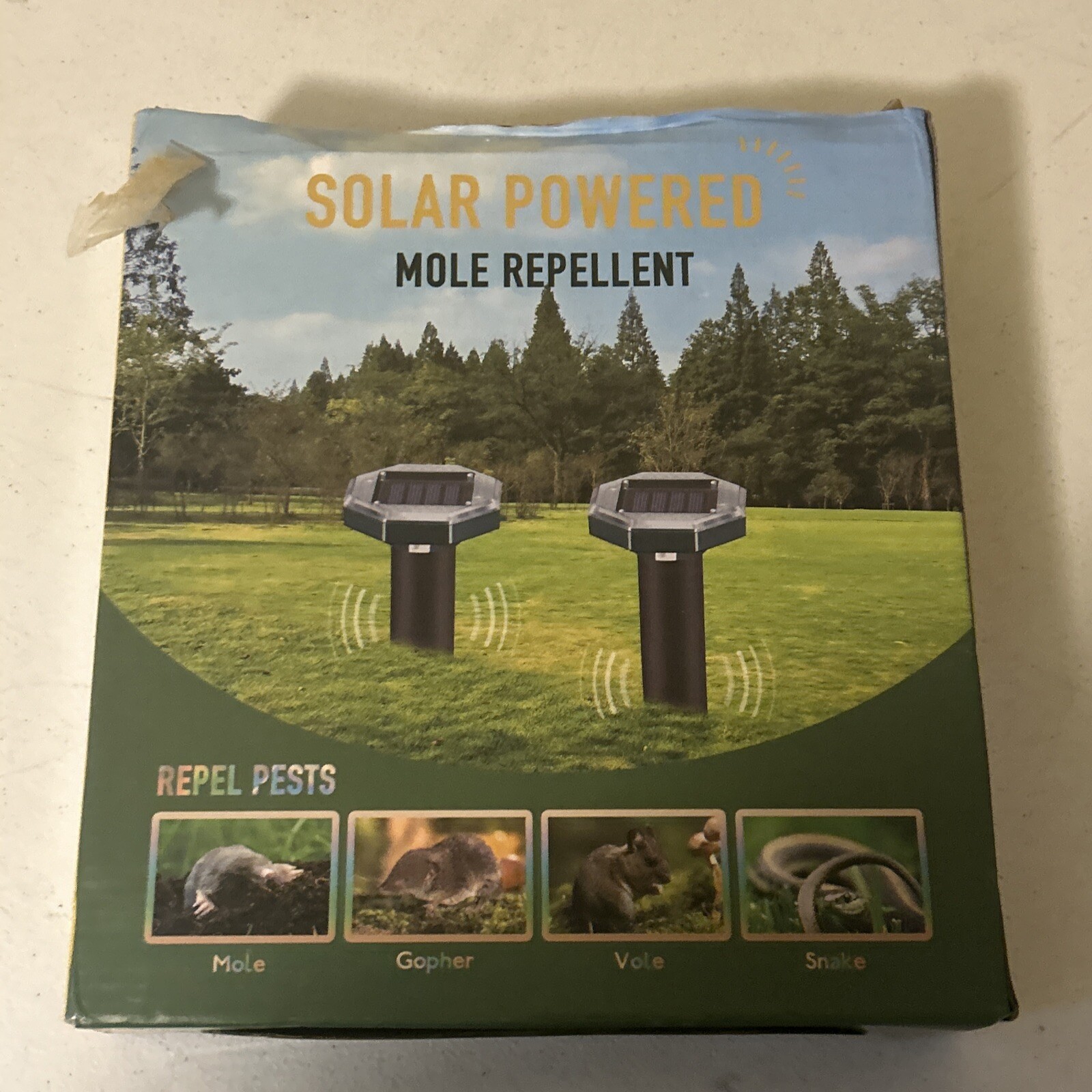 Mole Repellent Solar Powered 8 Pack - Ultrasonic Mole Repeller Vole Green