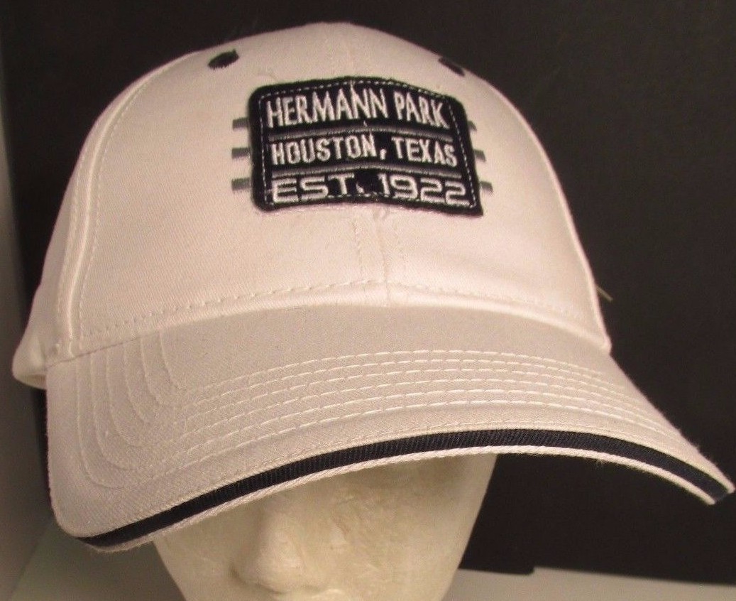 Hermann Park Hat Golf Course Houston Texas USA Embroidery Cap White
