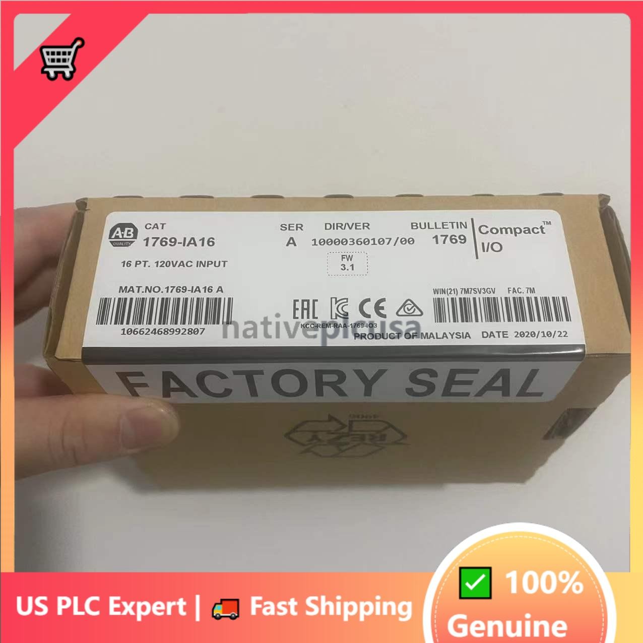 AB 1769-IA16 /A CompactLogix 16 Pt 120VAC D/I Module 1769IA16 US Free Tax