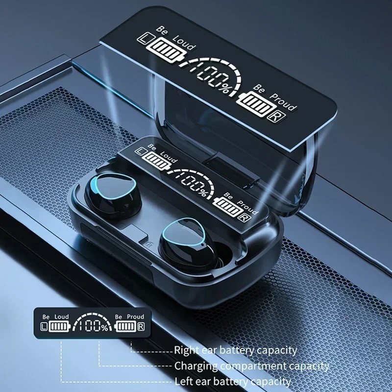 TWS Bluetooth Earbuds Waterproof Bluetooth 5.1 Headset Noise Cancelling Wireless