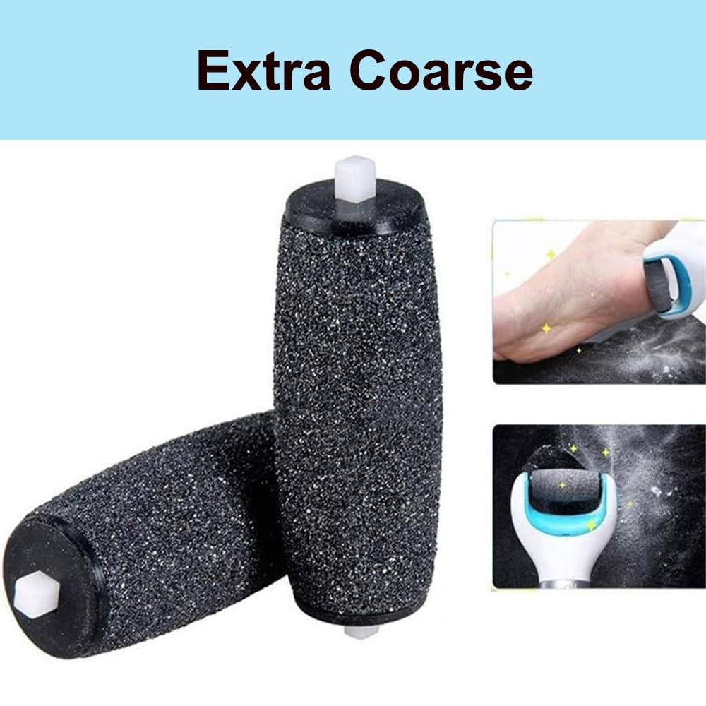 12 Extra Coarse Replacement Roller Refill Heads 1 Count (Pack of 12), Black