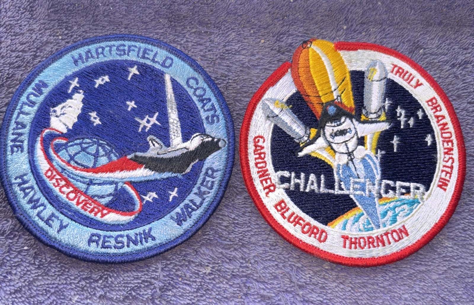 NASA PATCHES - STS-41 D SPACE SHUTTLE DISCOVER And STS - 8 CHALLENGER
