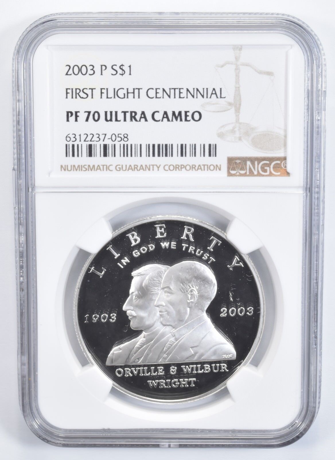 2003-P First Flight Commemorative Silver Dollar PF70 UC NGC