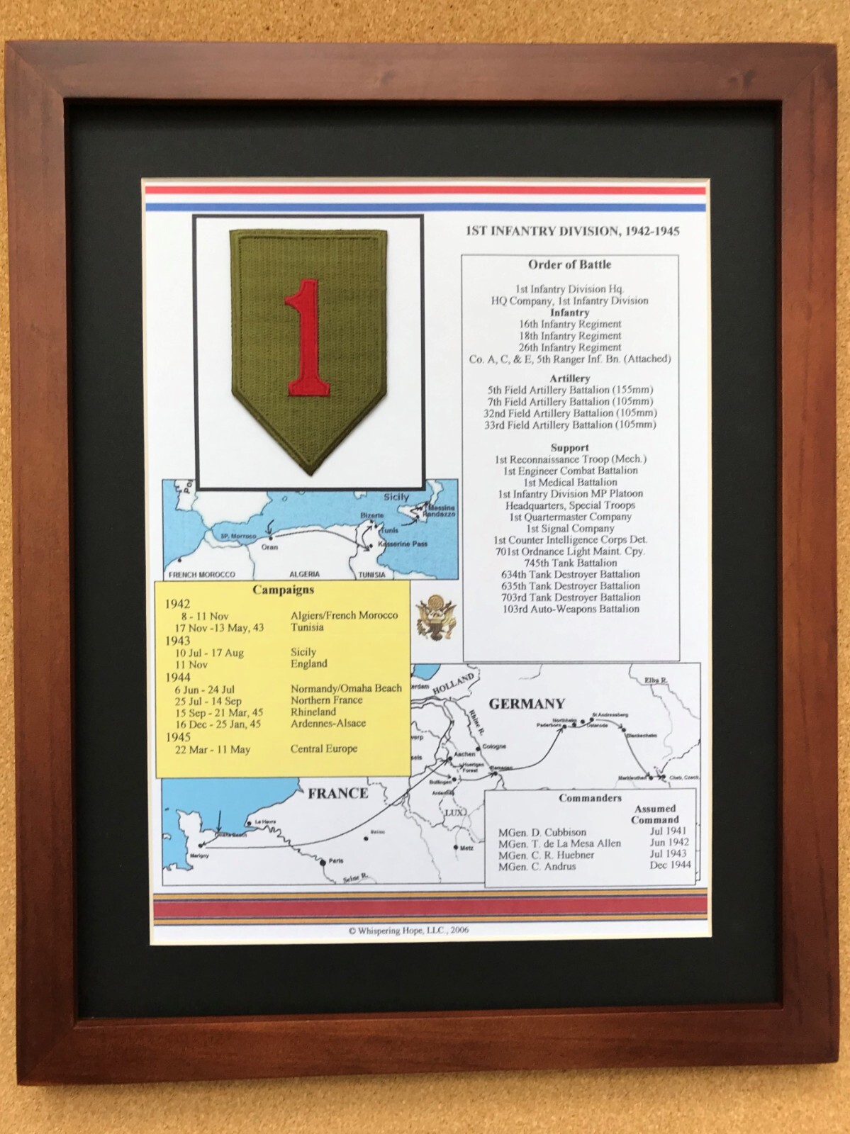 1st Infantry Division Insignia and History in World War II