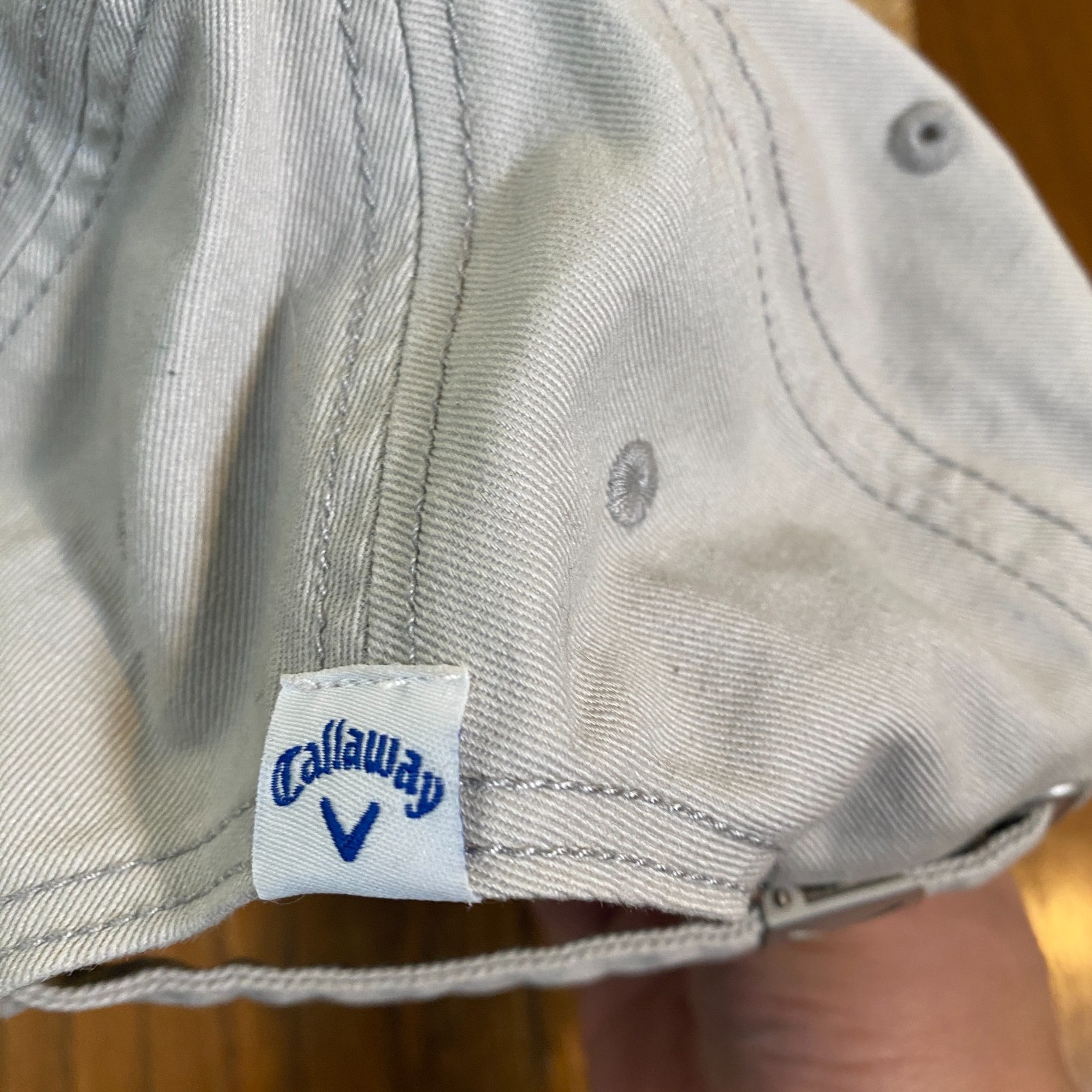 Callaway Golf Hat Cap Strap Back Embroidered Blue Logo Gray Adjustable Mens