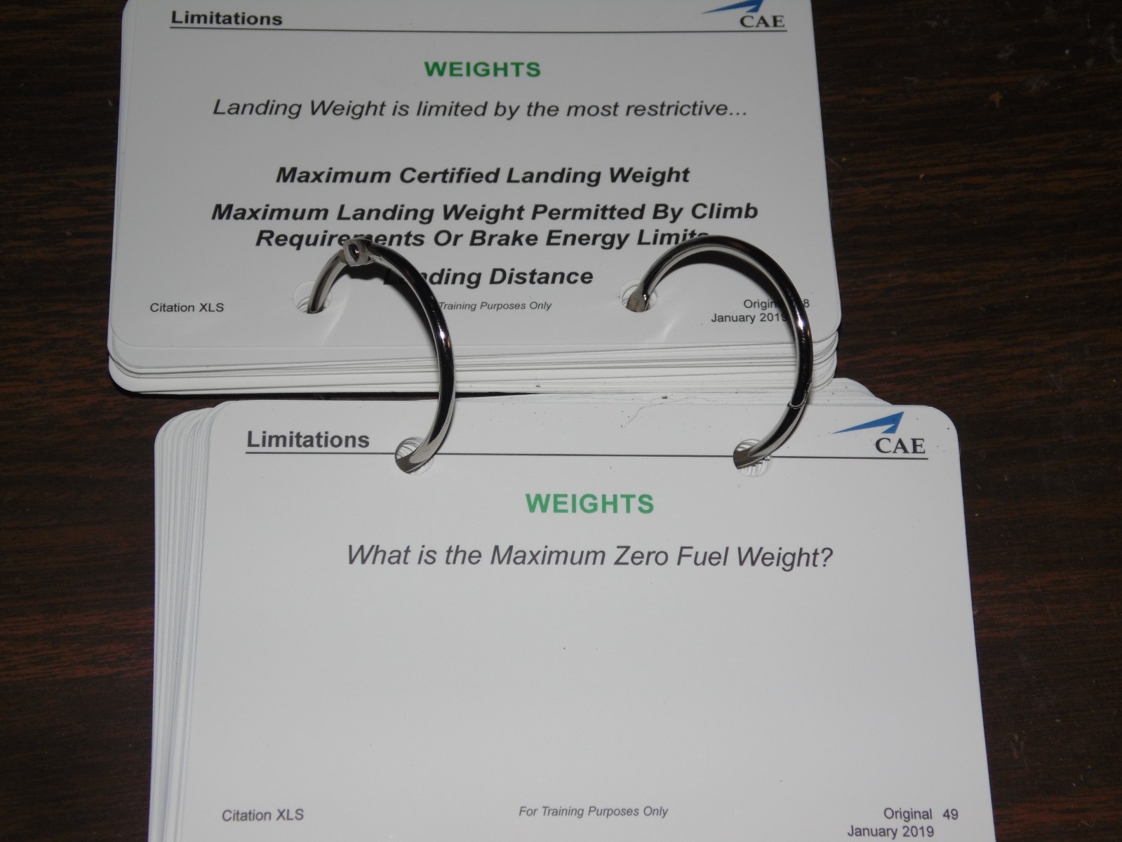 CAE Citation XLS Flash Cards
