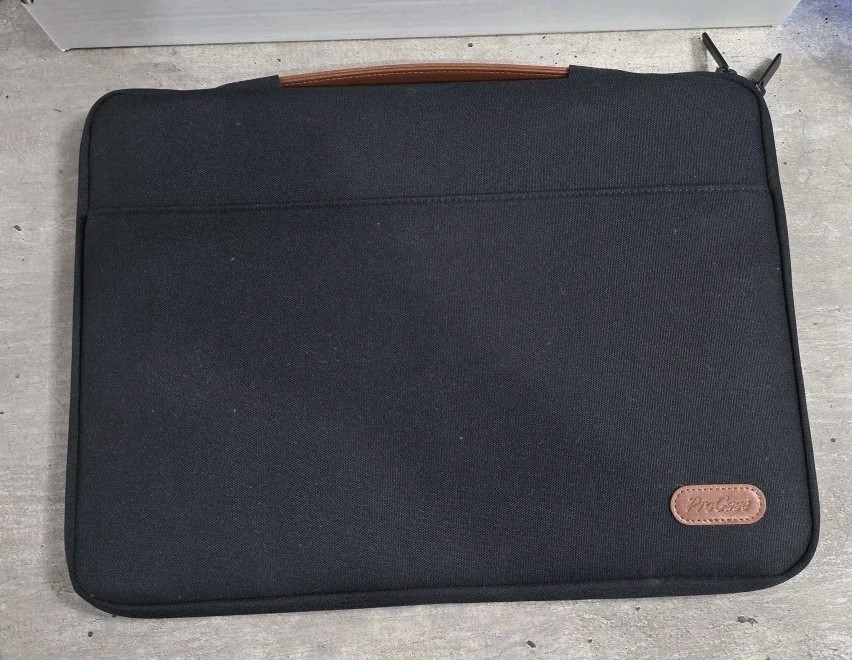 ProCase Laptop Sleeve  Protective Carrying Case 14.5 x 11.5in Black With Leather