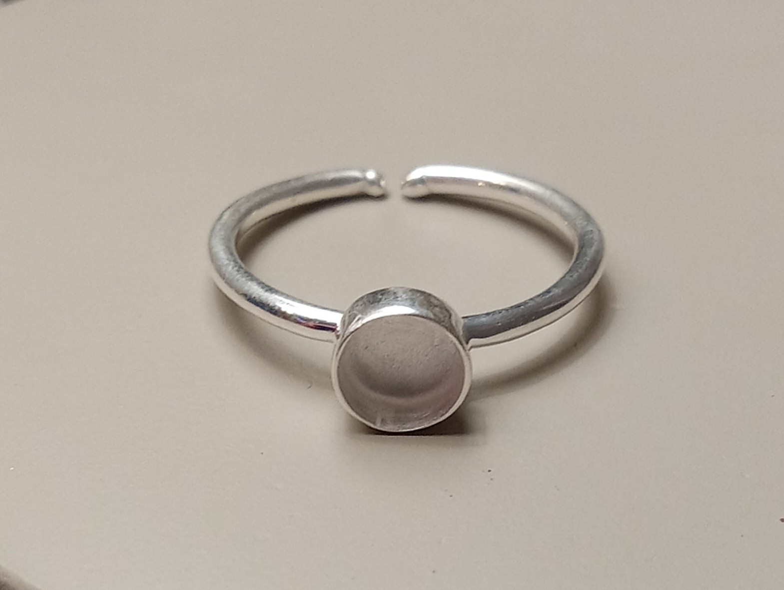 925 Sterling Silver Adjustable Bezel Cabochon Ring Blank Setting/Mounting