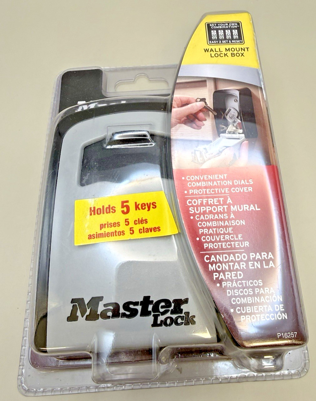 Master Lock 5401D Wall Mount Lock Box Holds 5 Keys-Combination Dials-New Sealed