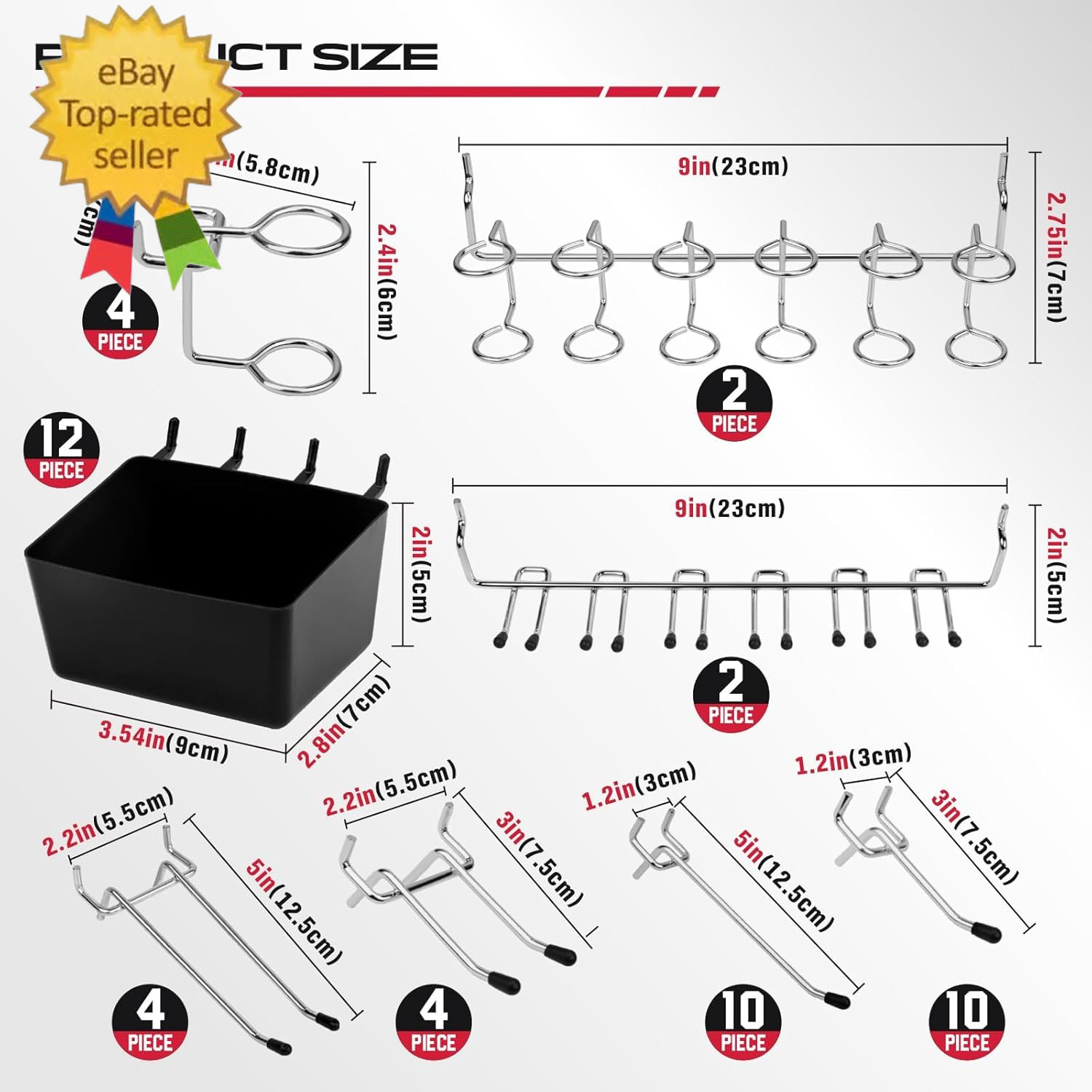 300-Piece Pegboard Hook Set, Pegboard Organizer Accessories for Hanging,Durable