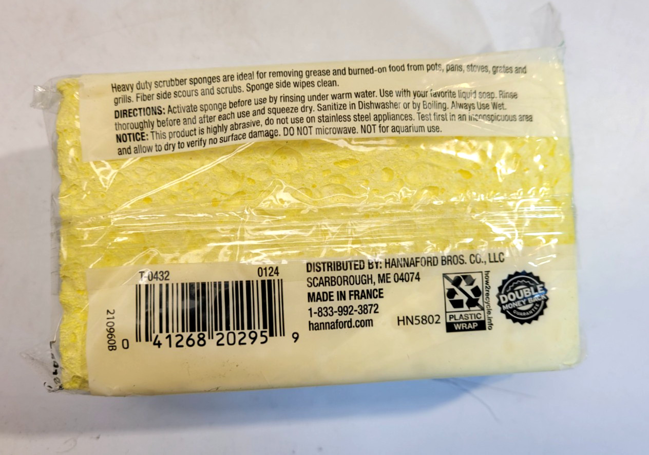 Hannaford Heavy Duty Scrubber Sponges 2-Pack Lot of 12 (24 Sponges Total)
