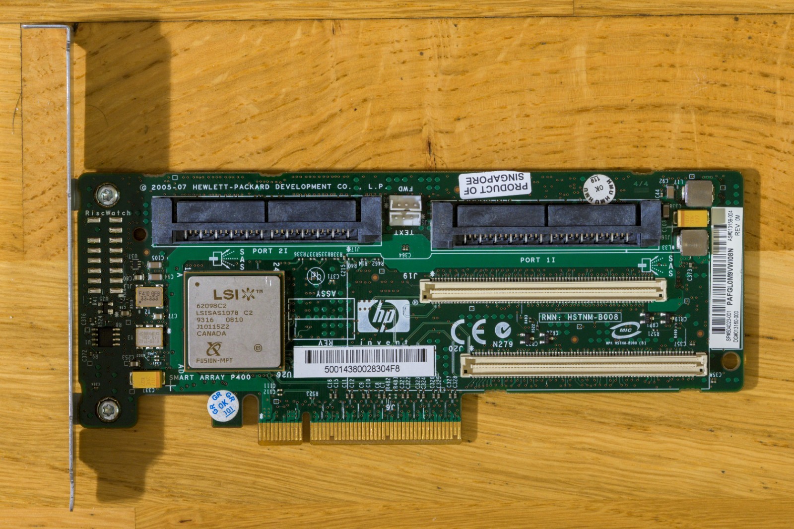 HP Hewlett Packard Smart Array P400 PCI-e SCSI SAS RAID Controller - Working