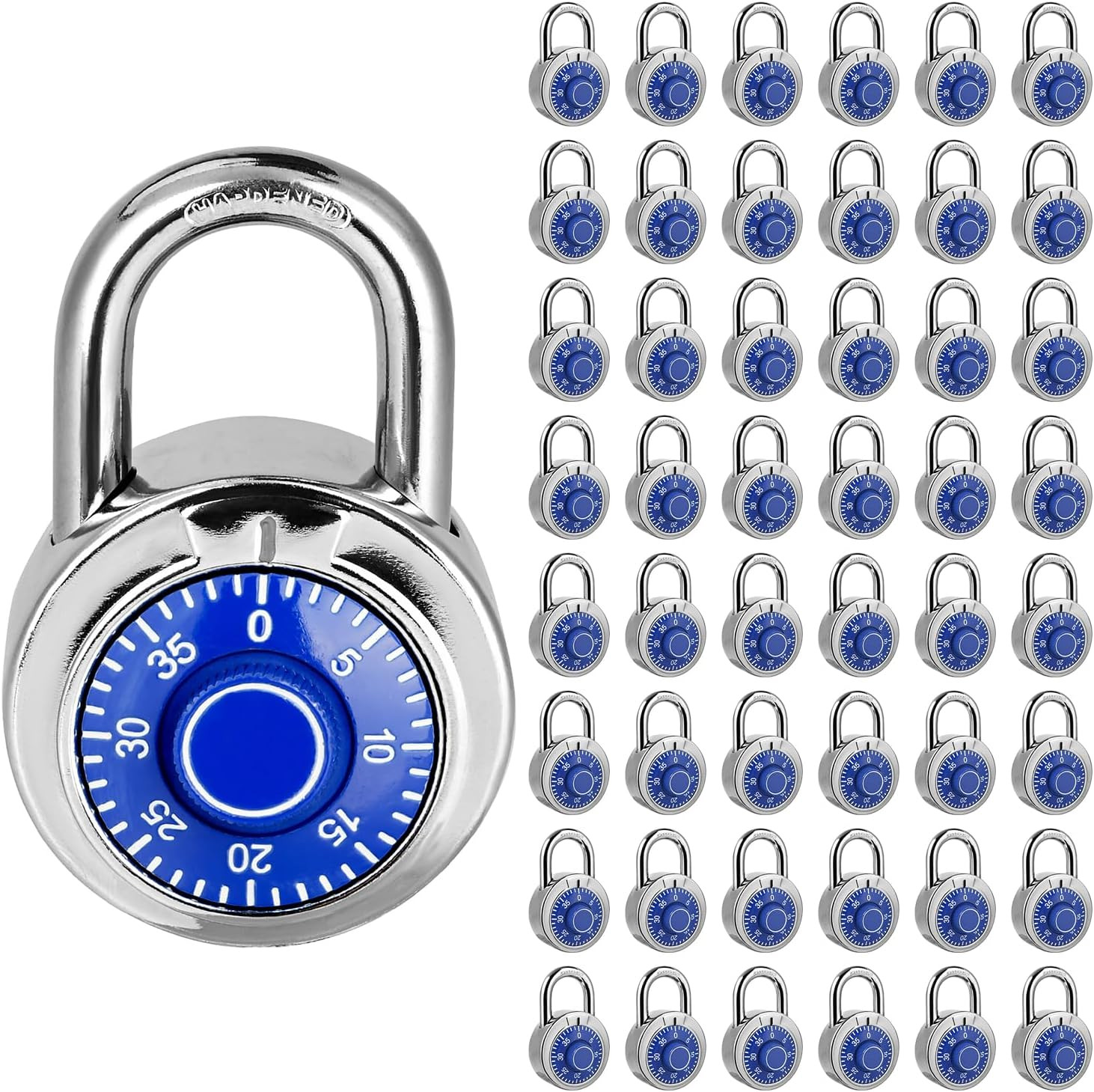 Combination Padlock 48 Pack, Fixed Dial Combination Padlock with Different Combi