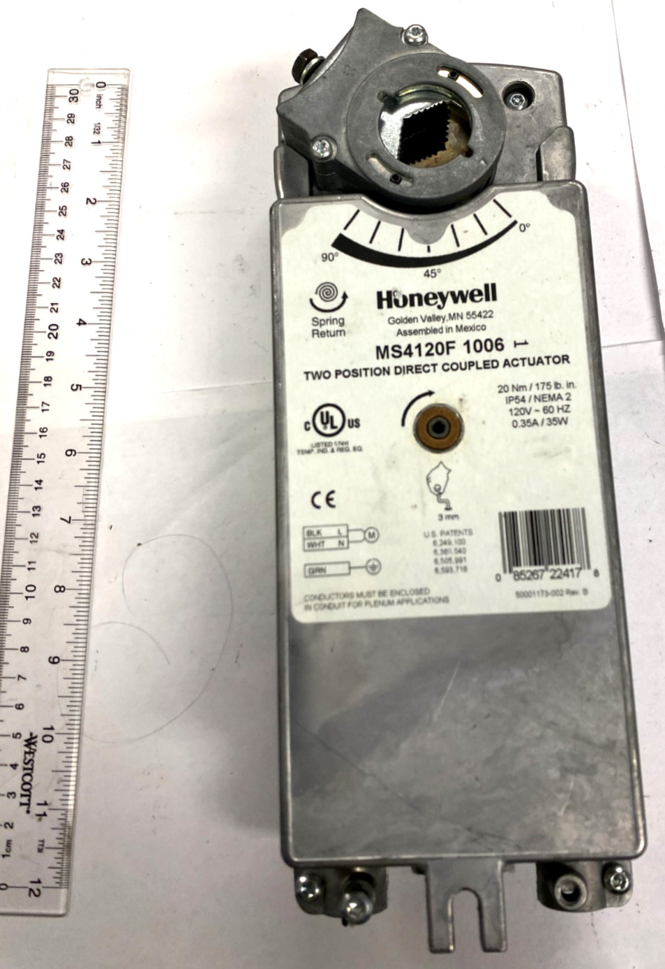 Honeywell Two Position Direct Coupled Actuator MS4120F1006 Working