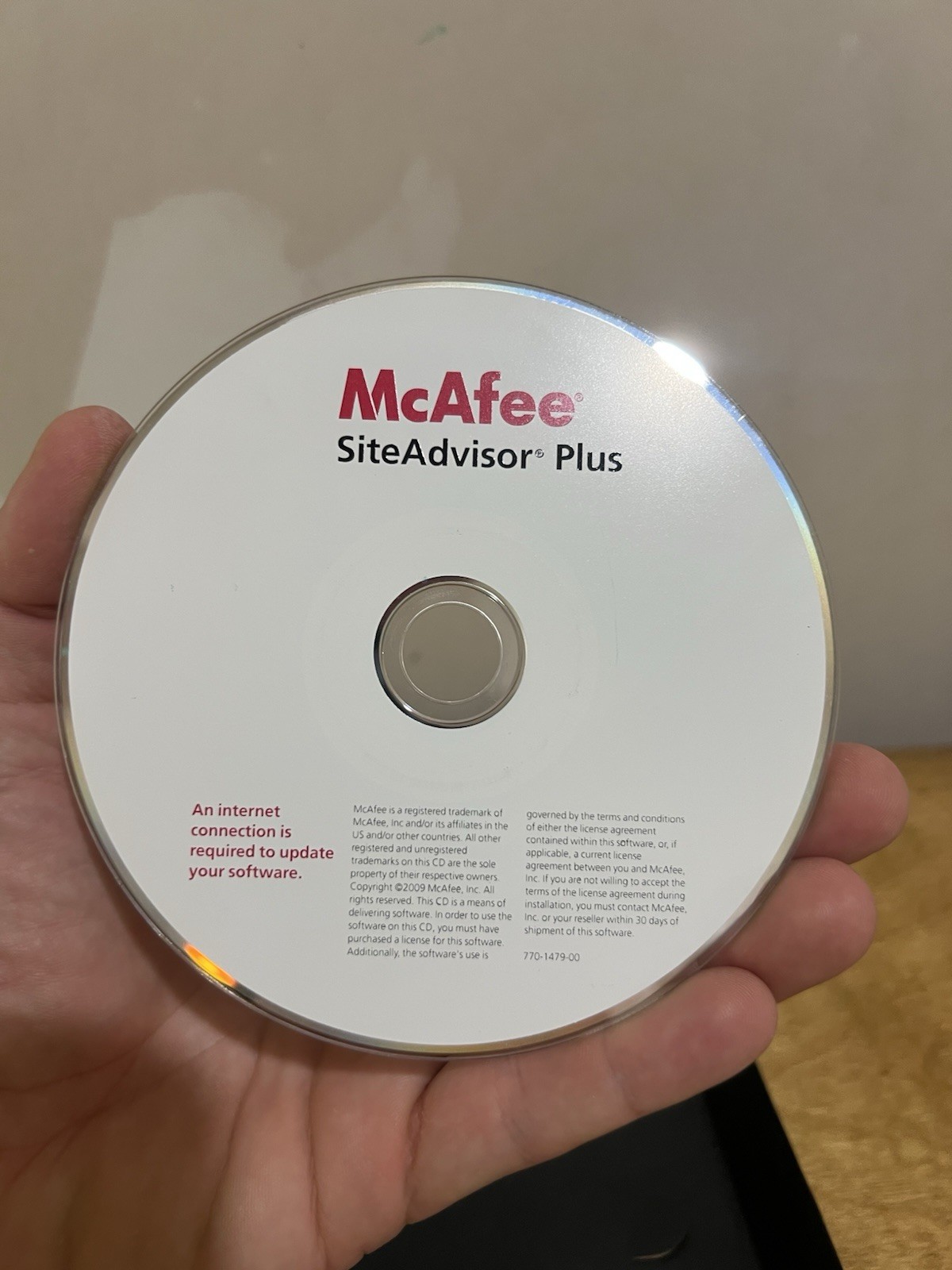 McAfee SiteAdvisor Plus 2000 Computer Program Disc Only 2009