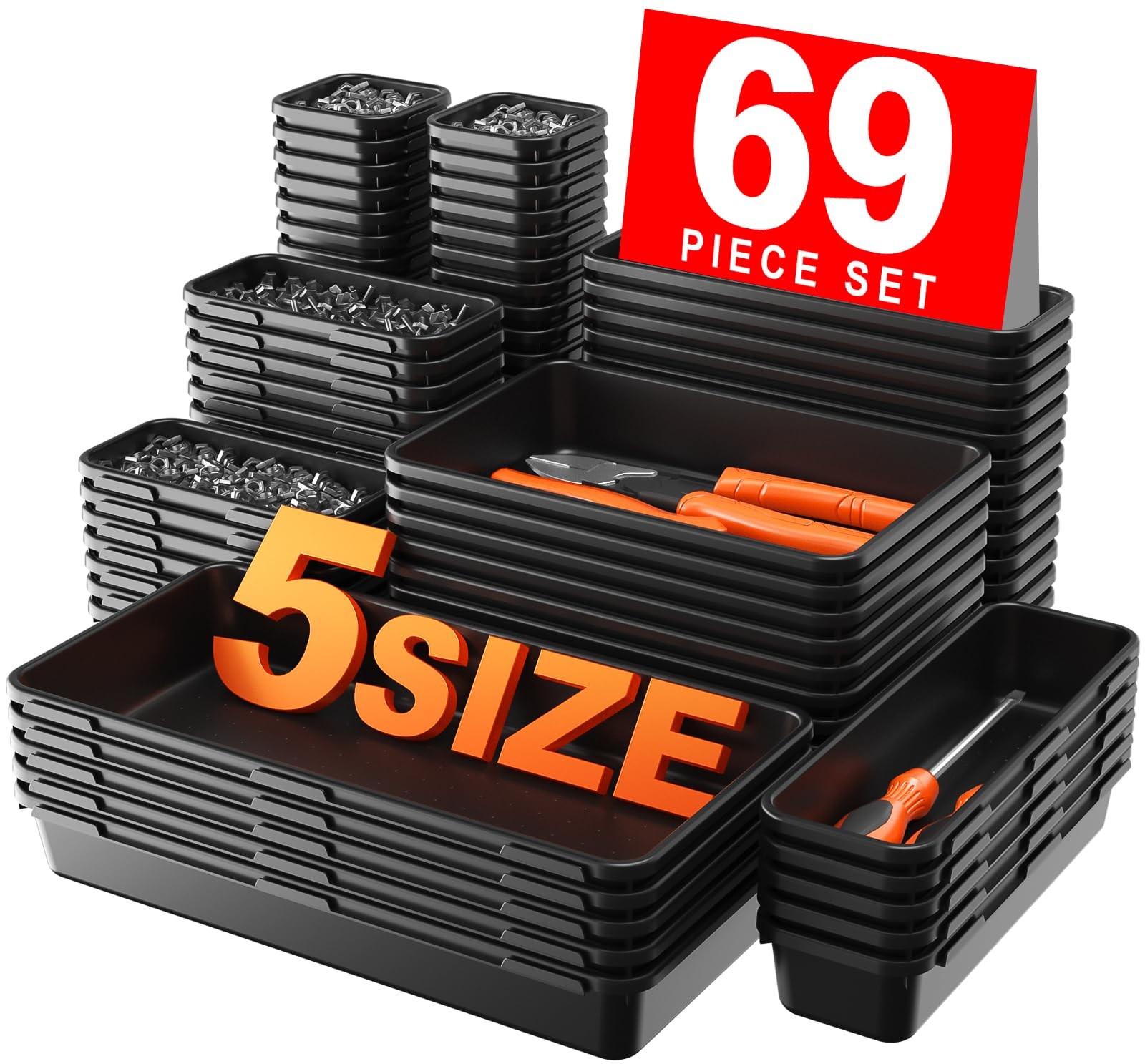 ALuGei 【More Larger Size】 【69 PCS5 Size】 Tool Box Organizer Tray Divider Set【...